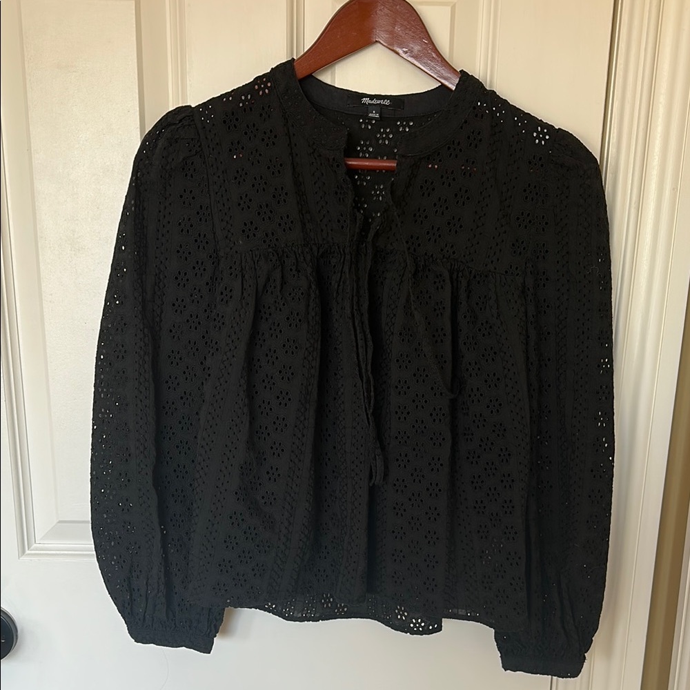 Madewell Black Eyelet Blouse